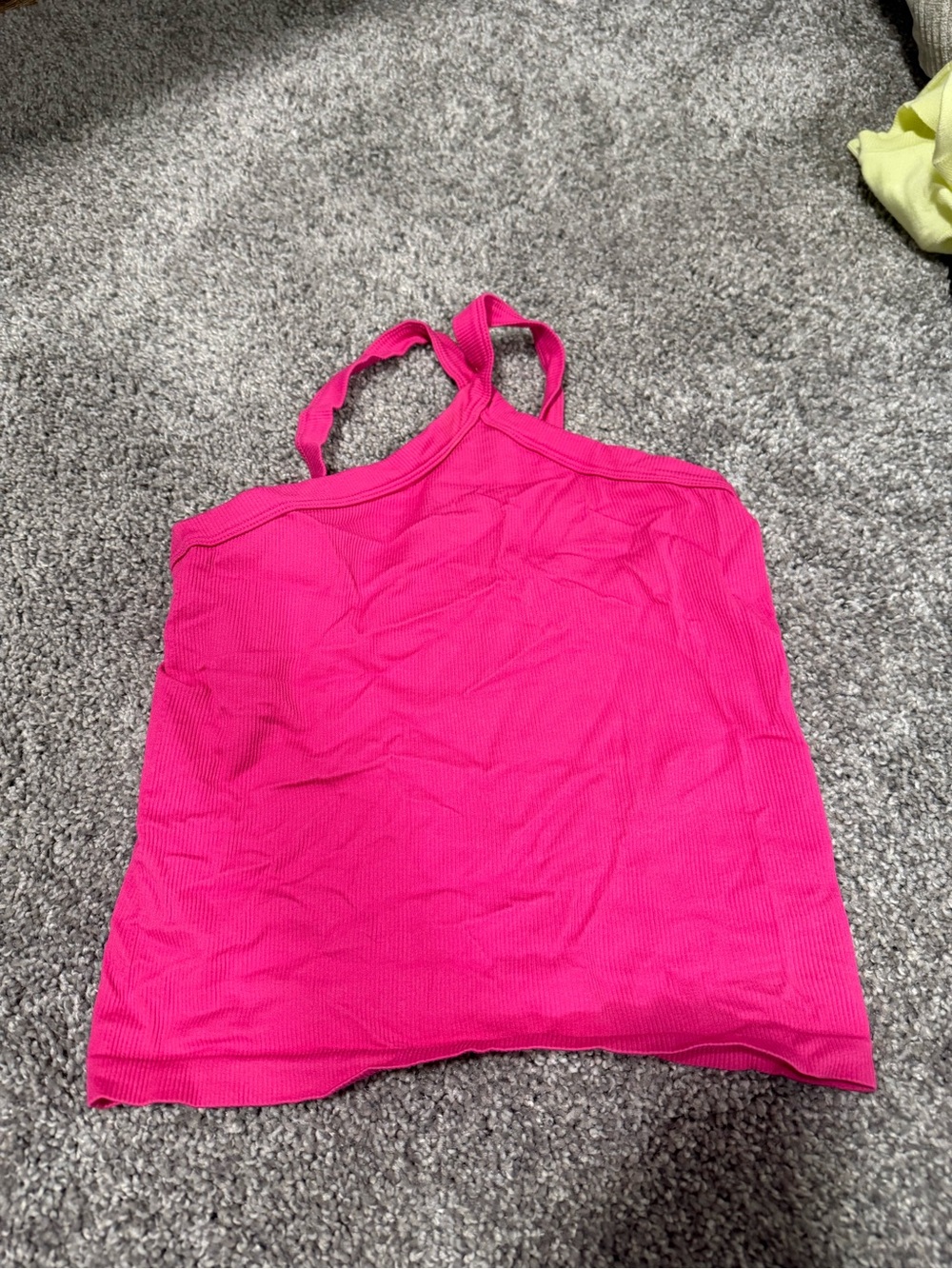 Women’s Hot Pink Ribbed High Neck Tank Top
